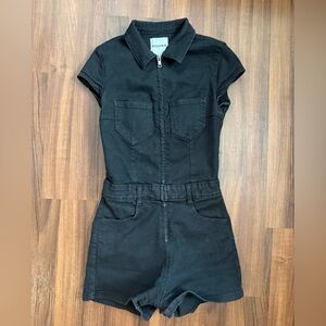 Bershka Black Short Sleeve Romper